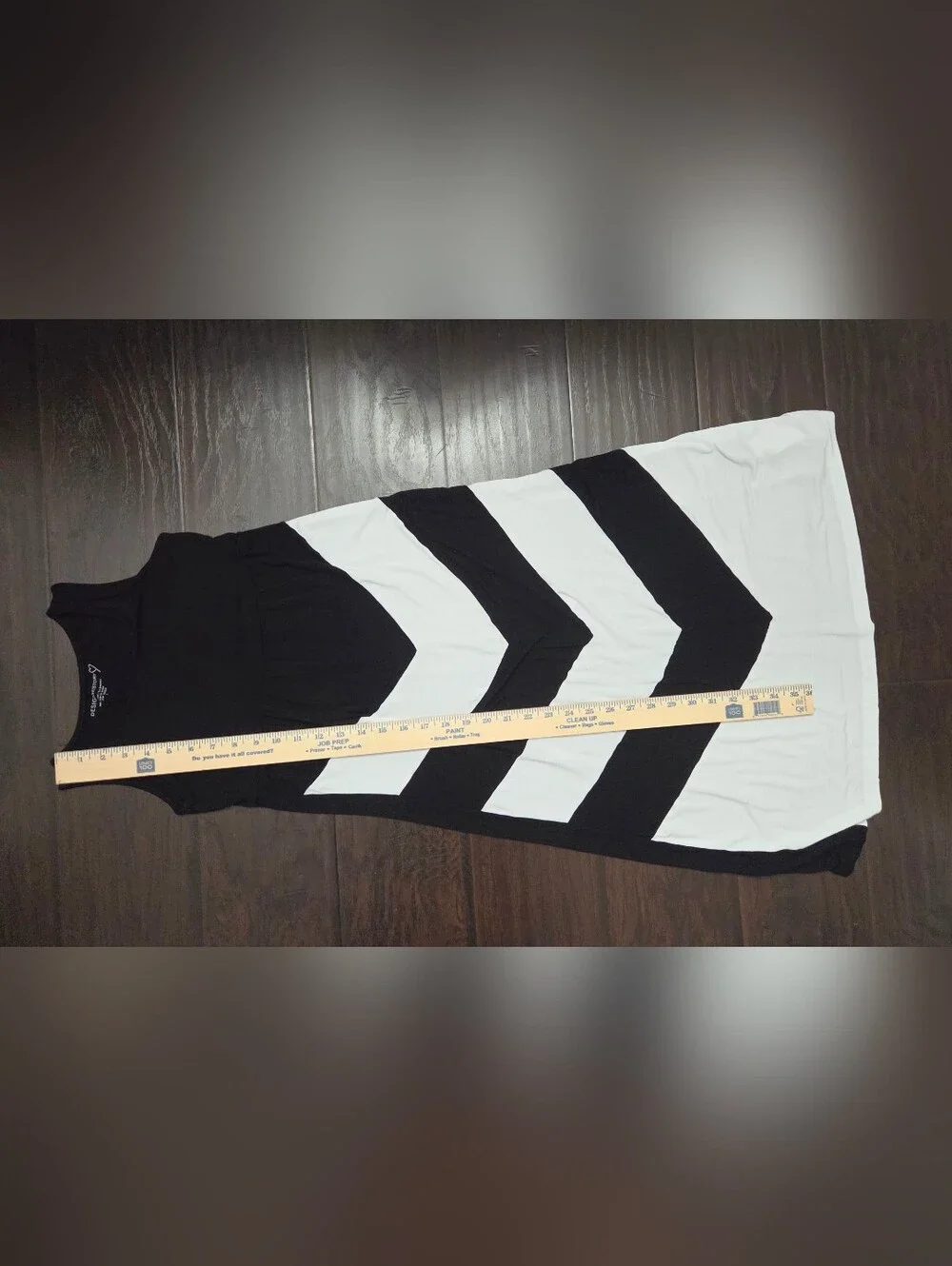 Girls Black & White Sleeveless Chevron Dress